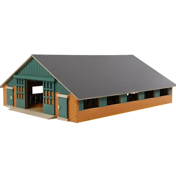 Manufacturer_Universal Hobbies Wooden Barns & Large Accessories<1/32 Deluxe Cattle Barn with Feed Alley