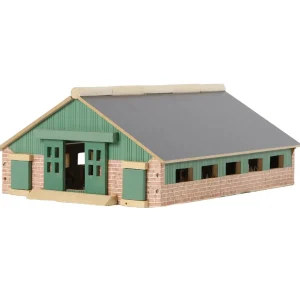 Manufacturer_Universal Hobbies Wooden Barns & Large Accessories<1/87 Deluxe Cattle Barn with Drive Thru Bay