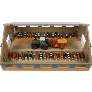 Manufacturer_Universal Hobbies Wooden Barns & Large Accessories<1/32 Deluxe Cattle Barn with Feed Alley