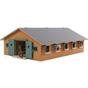 Manufacturer_Universal Hobbies Wooden Barns & Large Accessories<1/32 Deluxe Horse Stable with 9 Stalls