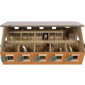 Manufacturer_Universal Hobbies Wooden Barns & Large Accessories<1/32 Deluxe Horse Stable with 9 Stalls