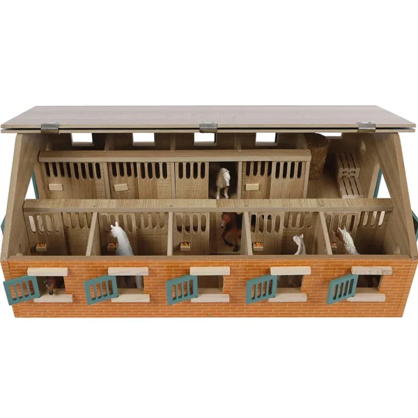 Manufacturer_Universal Hobbies Wooden Barns & Large Accessories<1/32 Deluxe Horse Stable with 9 Stalls