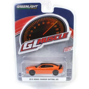 Manufacturer_Greenlight Collectibles Cars & Suvs<1/64 2018 Dodge Charger Daytona 392, Go Mango, GreenLight Muscle Series 29