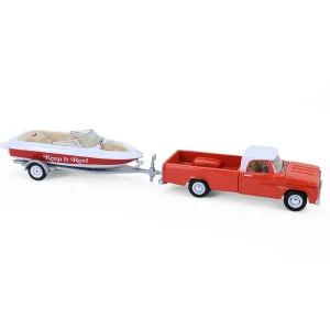 Manufacturer_Greenlight Collectibles Pickup Trucks<1/64 1967 Dodge D-100 with Boat and Trailer, Hitch & Tow Series 33
