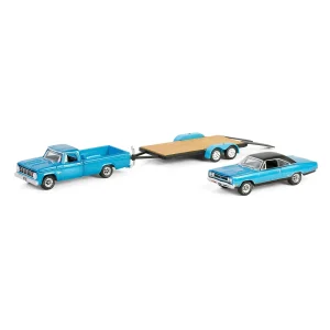 Manufacturer_Greenlight Collectibles Cars & Suvs | Pickup Trucks<1/64 1967 Dodge D-200 with Flatbed Trailer & 1969 Plymouth GTX, Graveyard Carz, Hollywood Hitch & Tow Series 13