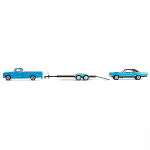 Manufacturer_Greenlight Collectibles Cars & Suvs | Pickup Trucks<1/64 1967 Dodge D-200 with Flatbed Trailer & 1969 Plymouth GTX, Graveyard Carz, Hollywood Hitch & Tow Series 13
