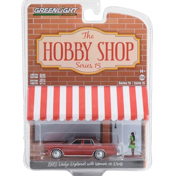 Manufacturer_Greenlight Collectibles Cars & Suvs<1/64 1983 Dodge Diplomat with Woman in Dress, Hobby Shop Series 15