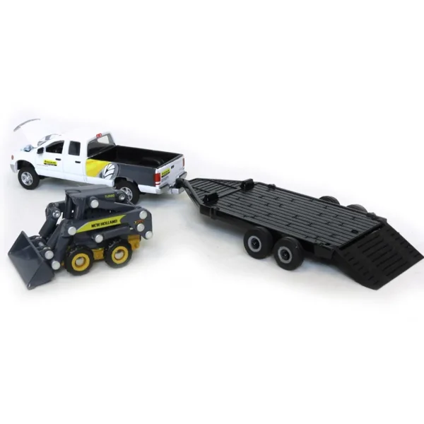 Manufacturer_ERTL Pickup Trucks<1/64 Dodge Pickup Truck with Trailer & New Holland L170 Skid Steer Loader