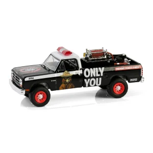 Manufacturer_Greenlight Collectibles Cars & Suvs | Pickup Trucks<1/64 1987 Dodge Ram D250 with Fire Equipment, Hose & Tank, Smokey Bear Series 4