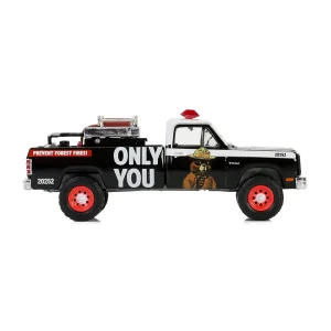 Manufacturer_Greenlight Collectibles Cars & Suvs | Pickup Trucks<1/64 1987 Dodge Ram D250 with Fire Equipment, Hose & Tank, Smokey Bear Series 4