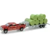 Manufacturer_ERTL Pickup Trucks<1/64 Dodge Ram Pickup Truck with Gooseneck Trailer & Bales
