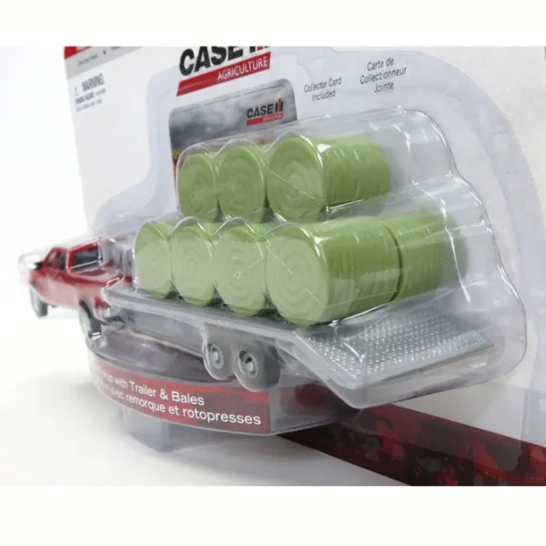 Manufacturer_ERTL Pickup Trucks<1/64 Dodge Ram Pickup Truck with Gooseneck Trailer & Bales