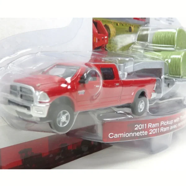 Manufacturer_ERTL Pickup Trucks<1/64 Dodge Ram Pickup Truck with Gooseneck Trailer & Bales