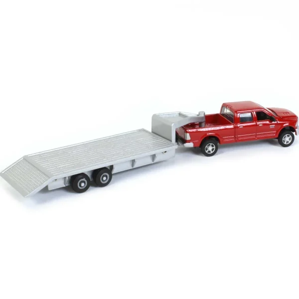 Manufacturer_ERTL Pickup Trucks<1/64 Dodge Ram Pickup Truck with Gooseneck Trailer & Bales