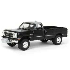 Manufacturer_Greenlight Collectibles Pickup Trucks<1/64 1992 Dodge Ram 1st Generation, Black Pulling Truck, Outback Toys Exclusive