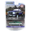 Manufacturer_Greenlight Collectibles Pickup Trucks<1/64 1992 Dodge Ram 1st Generation, Blue & Silver, Outback Toys Exclusive - Green Machine