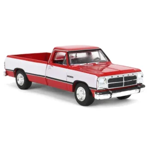 Manufacturer_Greenlight Collectibles Pickup Trucks<1/64 1992 Dodge Ram 1st Generation, Red & White, Outback Toys Exclusive