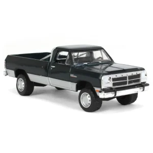 Manufacturer_Greenlight Collectibles Pickup Trucks<1/64 1992 Dodge Ram 1st Generation, Lifted, Green & Silver, Outback Toys Exclusive