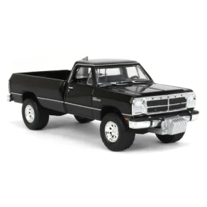 Manufacturer_Greenlight Collectibles Pickup Trucks<1/64 1992 Dodge Ram 1st Generation, Black Pulling Truck, Outback Toys Exclusive