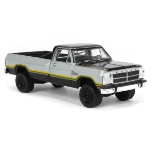 Manufacturer_Greenlight Collectibles Pickup Trucks<1/64 1992 Dodge Ram 1st Generation, Lifted, Silver & Black, Outback Toys Exclusive