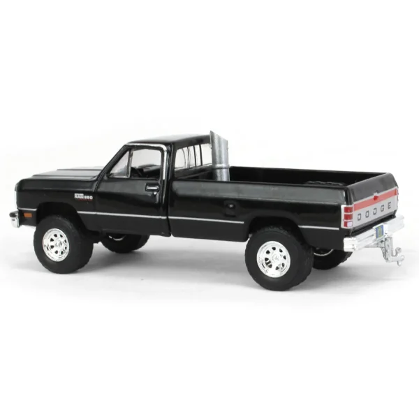 Manufacturer_Greenlight Collectibles Pickup Trucks<1/64 1992 Dodge Ram 1st Generation, Black Pulling Truck, Outback Toys Exclusive