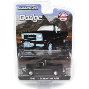 Manufacturer_Greenlight Collectibles Pickup Trucks<1/64 1992 Dodge Ram 1st Generation, Black Pulling Truck, Outback Toys Exclusive