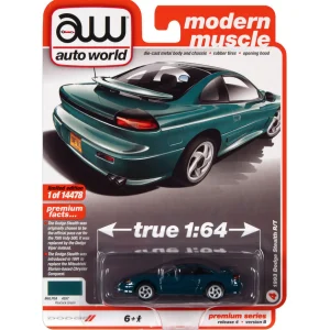 Manufacturer_Auto World Cars & Suvs<1/64 1993 Dodge Stealth RT, Peacock Green, Auto World 2021 Release 4B