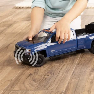 Manufacturer_ERTL Lowboys & Flatbeds | Pickup Trucks<1/16 ERTL Big Farm Blue Chevrolet Pickup Truck with Trailer & 6 Round Bales