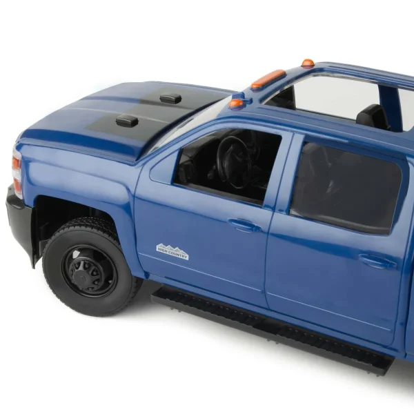 Manufacturer_ERTL Lowboys & Flatbeds | Pickup Trucks<1/16 ERTL Big Farm Blue Chevrolet Pickup Truck with Trailer & 6 Round Bales