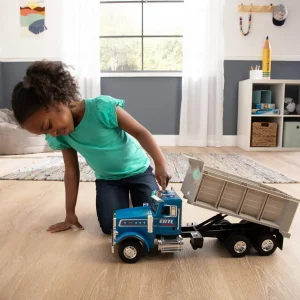 Manufacturer_ERTL Dump Trucks<1/16 ERTL Big Farm Blue Peterbilt Model 367 Dump Truck
