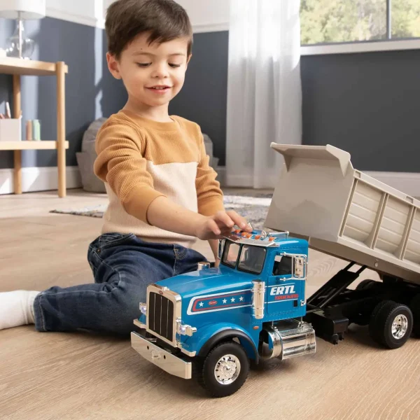 Manufacturer_ERTL Dump Trucks<1/16 ERTL Big Farm Blue Peterbilt Model 367 Dump Truck