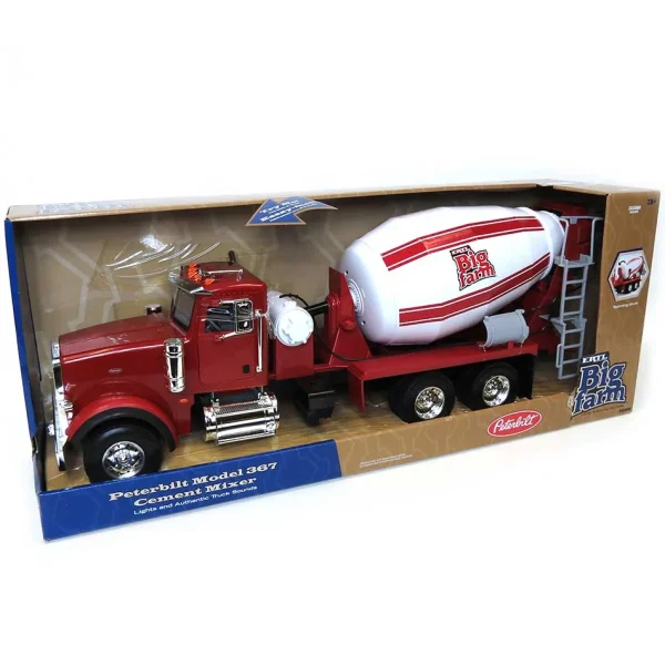 Manufacturer_ERTL Tow & Straight Trucks<1/16 ERTL Big Farm Red Peterbilt 367 Truck with Cement Mixer