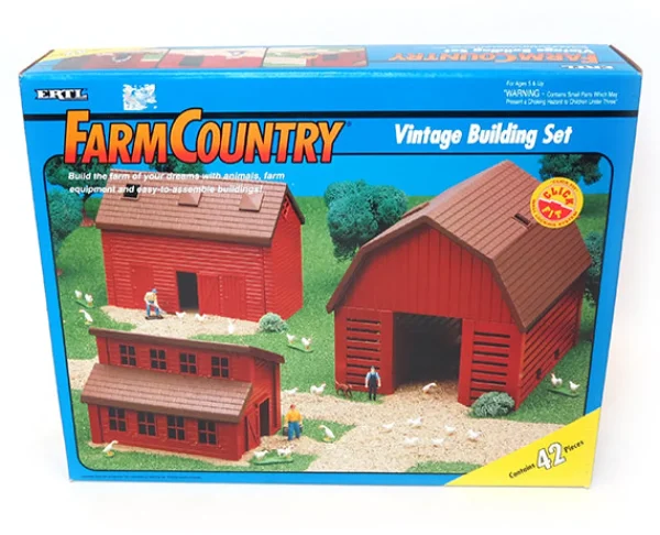 Manufacturer_ERTL Ertl Farm Sets<1/64 ERTL Vintage Building Set with Animals, 42 Pieces