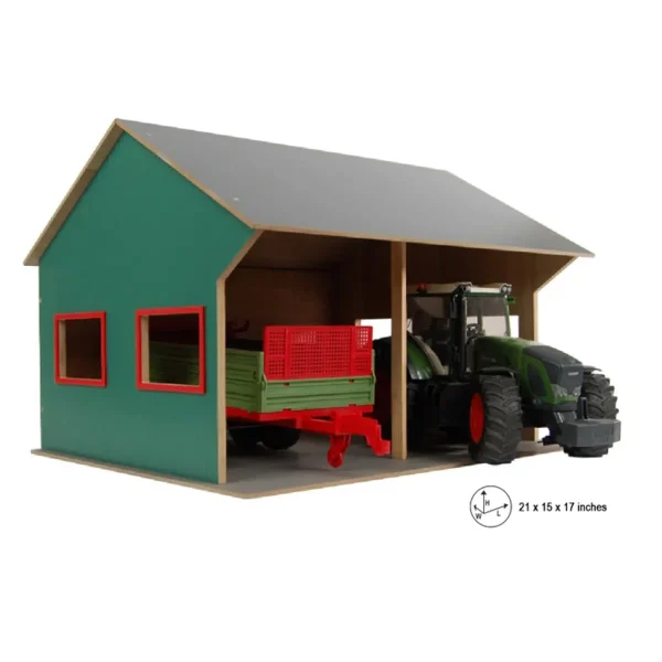 Manufacturer_Universal Hobbies Wooden Barns & Large Accessories<1/16 Farm Machinery 2 Bay Shed with High Roof