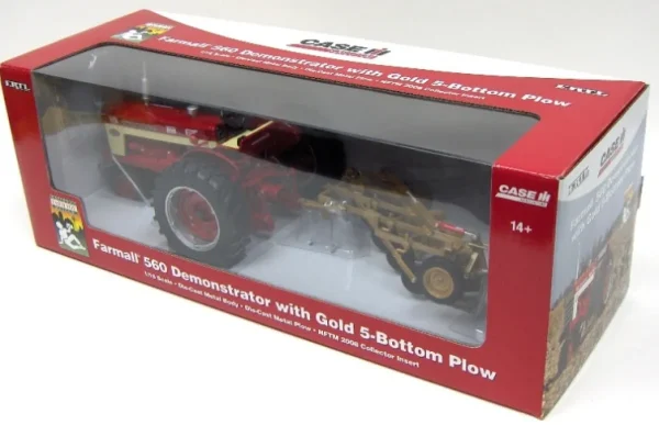 Manufacturer_ERTL Implements<1/16 Farmall 560 Demo with Gold 5-Bottom Plow, 2008 National Farm Toy Museum Edition