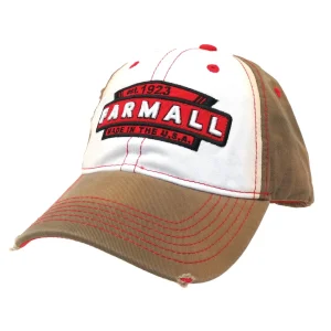 Outback Toys Ih Farmall<Farmall Stained White & Tan Distressed Cap w/ Twill Front & 3D Logo