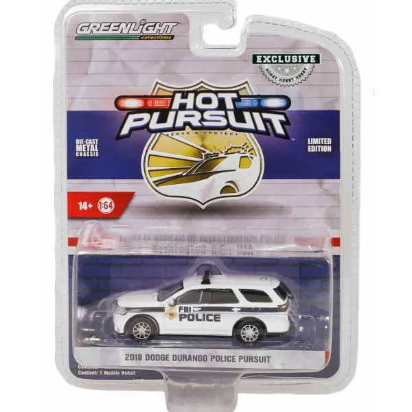 Manufacturer_Greenlight Collectibles Emergency Vehicles<1/64 2018 FBI Dodge Durango, Hobby Exclusive Hot Pursuit Special Edition