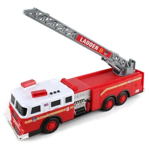 Outback Toys Emergency Vehicles<FDNY Ladder Truck with Lights and Sounds, 13" Long!
