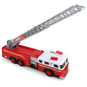 Outback Toys Emergency Vehicles<FDNY Ladder Truck with Lights and Sounds, 13" Long!