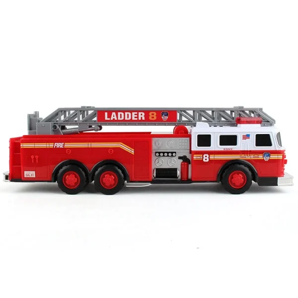 Outback Toys Emergency Vehicles<FDNY Ladder Truck with Lights and Sounds, 13" Long!