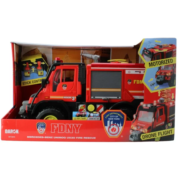 Outback Toys Emergency Vehicles<FDNY Rescue Truck with Water Gun & Drone