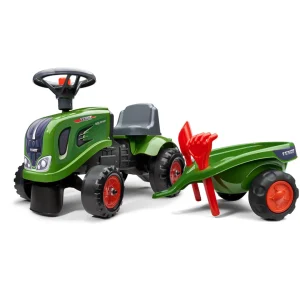Manufacturer_Falk Agco, Massey & More<Fendt Ride-on & Push-along Tractor w/ Trailer, Rake, Shovel & 2 Sticker Sets by Falk