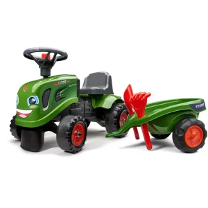 Manufacturer_Falk Agco, Massey & More<Fendt Ride-on & Push-along Tractor w/ Trailer, Rake, Shovel & 2 Sticker Sets by Falk