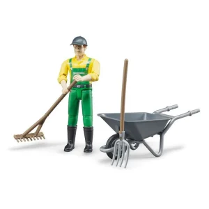 Manufacturer_Bruder Toys Play Animals & Accessories<1/16 Figure Set with Farmer and Accessories by Bruder