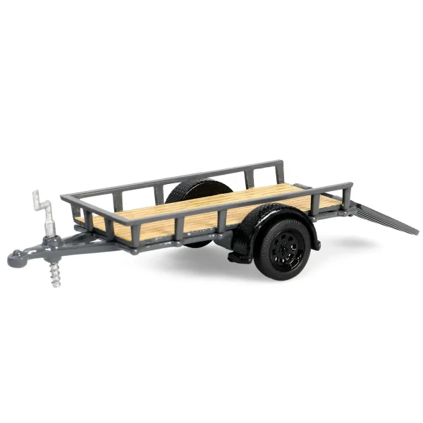 Manufacturer_Greenlight Collectibles Cars & Suvs<1/64 2021 Ford Bronco Black Diamond with Utility Trailer & Motorcycle, Velocity Blue, Hitch & Tow Series 32