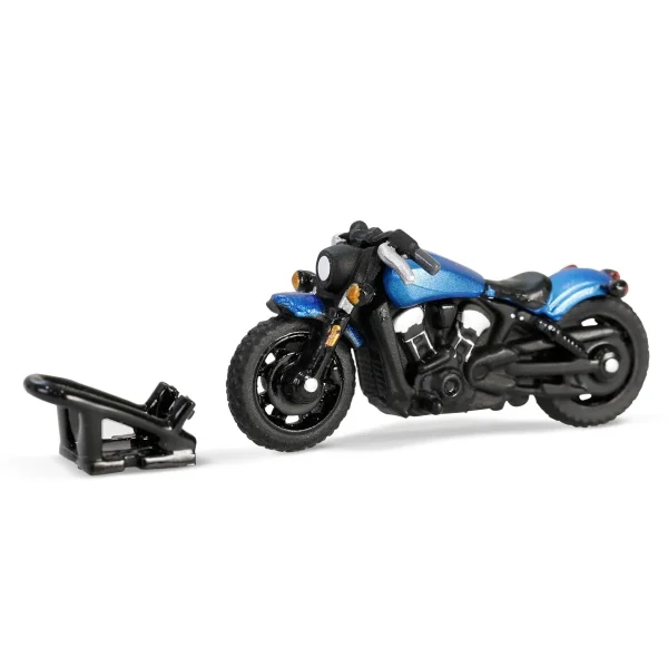 Manufacturer_Greenlight Collectibles Cars & Suvs<1/64 2021 Ford Bronco Black Diamond with Utility Trailer & Motorcycle, Velocity Blue, Hitch & Tow Series 32