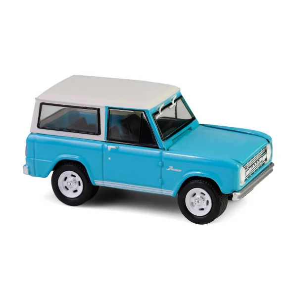 Manufacturer_Greenlight Collectibles Cars & Suvs<1/64 1966 Ford Bronco Custom SUV, Scottsdale 2024, Turquoise Blue, Barrett-Jackson Series 15