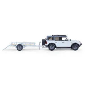 Manufacturer_Greenlight Collectibles Cars & Suvs<1/64 2021 Ford Bronco 4-Door Badlands, Cactus Grey with Utility Trailer & Motorcycle, Hitch & Tow Series 33