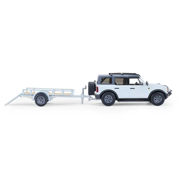 Manufacturer_Greenlight Collectibles Cars & Suvs<1/64 2021 Ford Bronco 4-Door Badlands, Cactus Grey with Utility Trailer & Motorcycle, Hitch & Tow Series 33
