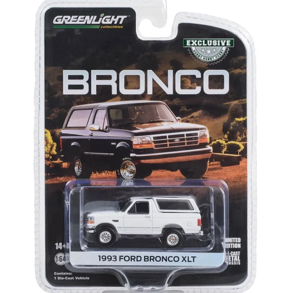 Manufacturer_Greenlight Collectibles Cars & Suvs<1/64 1993 Ford Bronco XLT, Oxford White, Hobby Exclusive